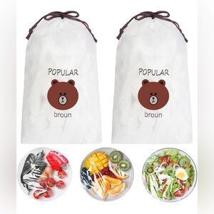 NWT (200) Fresh Keeping Bags Bread Proofing Reusable Elastic Food Storage Covers